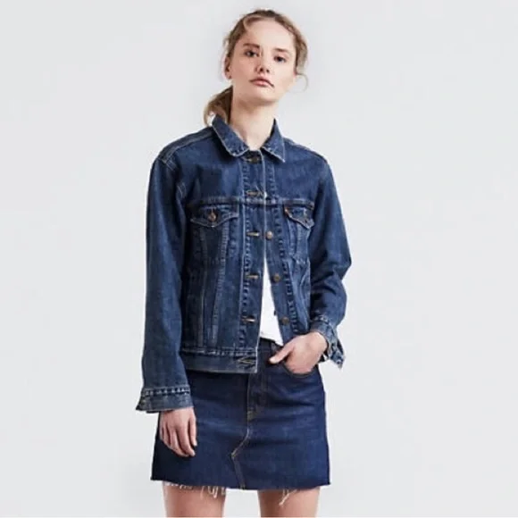 Levi’s Premium Ex-Boyfriend Trucker Jean Jacket size Small - Picture 5 of 7